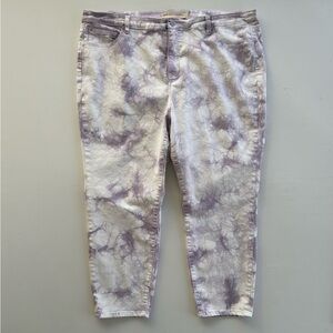 Soft Surroundings Denim Tie-Dye Purple White Jeans Stretch Women’s Plus Size 22
